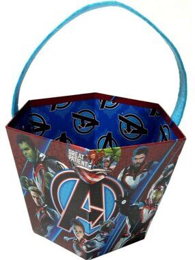 Marvel Avengers Halloween Trick or Treat Bucket 6.5 in Cardboard Container NEW